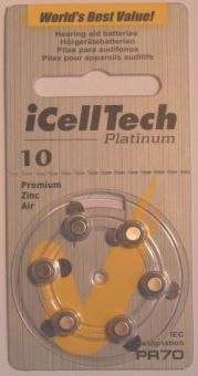 Hearingaidbatteries Type 10 - 6 pieces