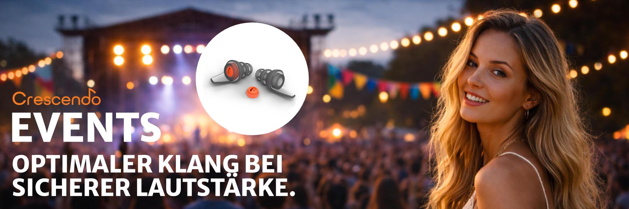 Crescendo Events Ohrstöpsel bieten optimalen Klang bei sicherer Lautstärke