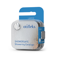 Otifleks Showersafe Gehörschutzstöpsel, Ohrstöpsel zum Duschen, schützen vor Wasser, wiederverwendbar, Größe L