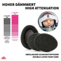 Ems for Kids Baby Kapselgehörschutz, Gehörschutz für Babys und Kleinkinder, schwarz, SNR 27 dB