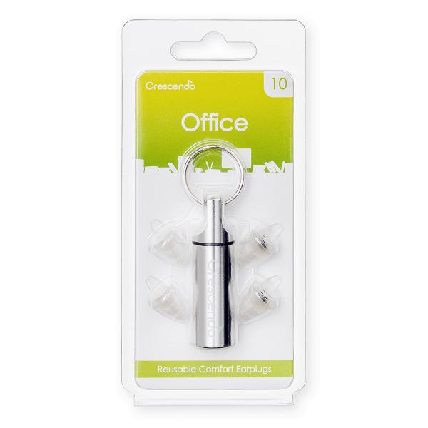 Crescendo Office 10 Gehörschutzstöpsel, Ohrstöpsel für Büro & Homeoffice, wiederverwendbar, 1 Paar