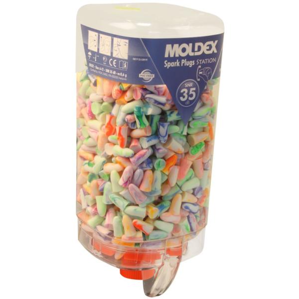 Moldex Spark Plugs 7850 ear plugs, ear plugs for work & hobby, coloured, 500 pairs, in dispenser, SNR 35 dB