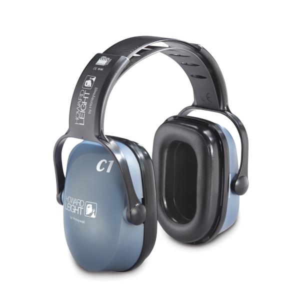 Honeywell Howard Leight Clarity C1 earmuffs, hearing protection for work & hobby, dielectric, blue, SNR 25 dB