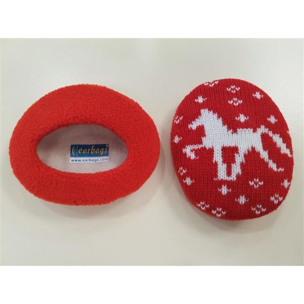Earbags red/with white horse L