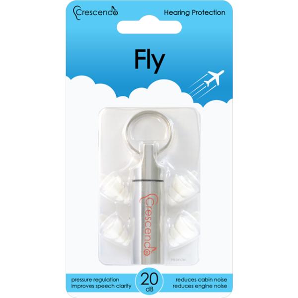 Crescendo Fly Gehörschutzstöpsel, Ohrstöpsel zum Fliegen, mit Druckausgleich, wiederverwendbar, 1 Paar, SNR 17 dB